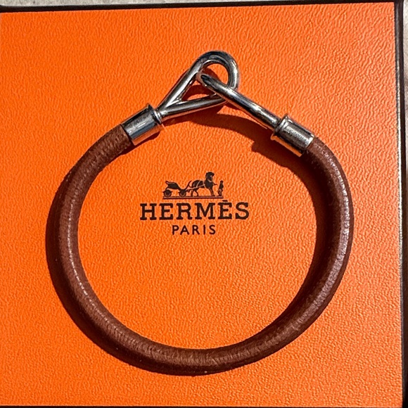 Hermes Other - Hermès Leather Bracelet with Silver Hook
